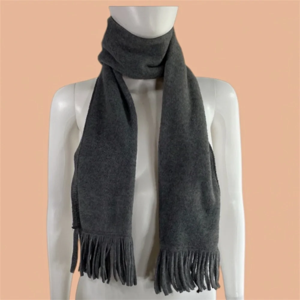 AMANDA SMITH FRINGE GRAY SOFT SCARF